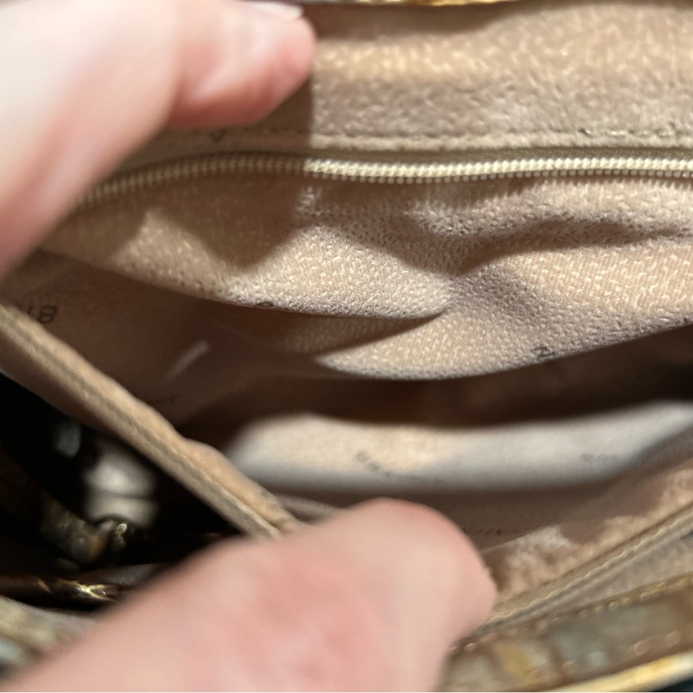 Brahmin Nadine Caribou Melbourne Croc embossed Shoulder/Crossbody Leather Bag - Picture 5 of 13